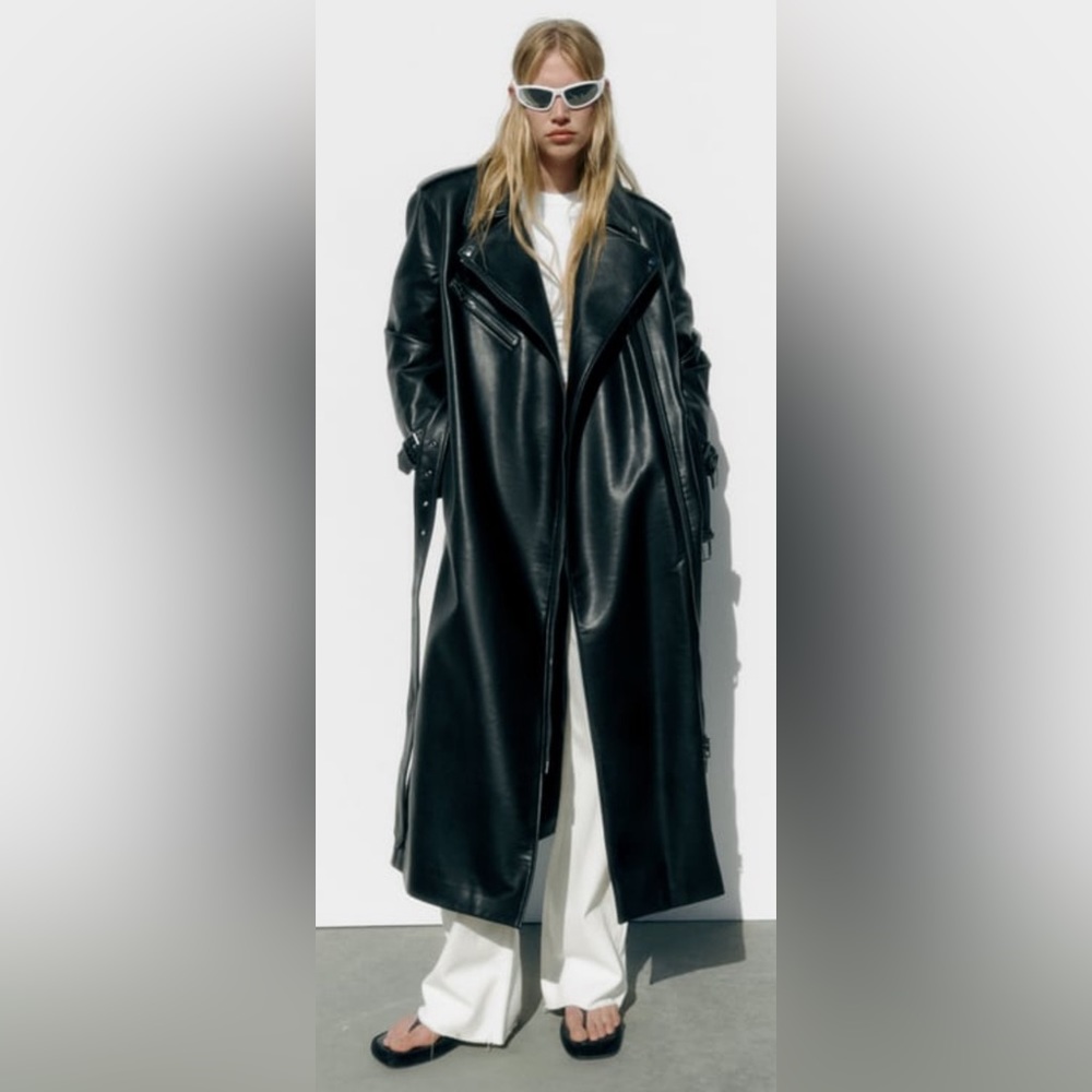 Zara Faux Leather Trench Coat